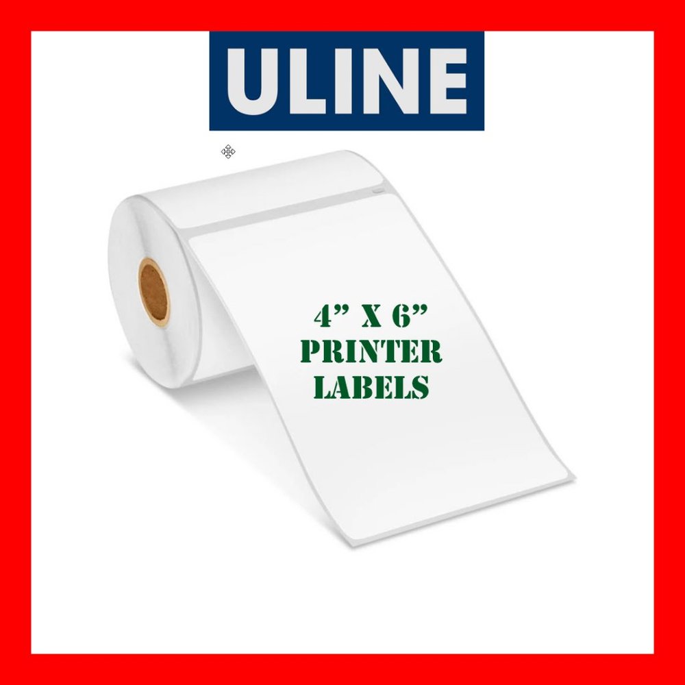 Uline S-17044 4"x6" Shipping Label Roll of 220 Compatible with DYMO 4XL